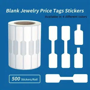 500 Pieces Jewelry Price Tags, Blank Adhesive Labels for Necklaces Earrings Bracelets Rings, Self-Adhesive Retail Tags, Self Adhesive Stickers