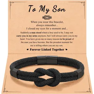 To My Son bracelet, Christmas Birthday Back to School Gifts First Day of Kindergarten Bracelet Gifts Daily Clothing Decor