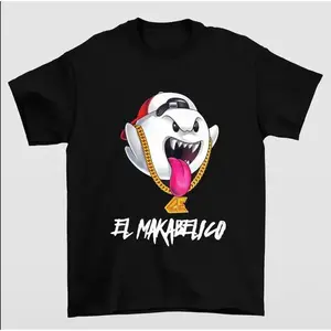 Makabelico MB Ghost Shirt - Bold Retro Typography & Iconic Design, Trendy Unisex Spanish Urban Culture Casual T-Shirt For Latin Rap Fans funny exchange vintage clothing wholesale shop women