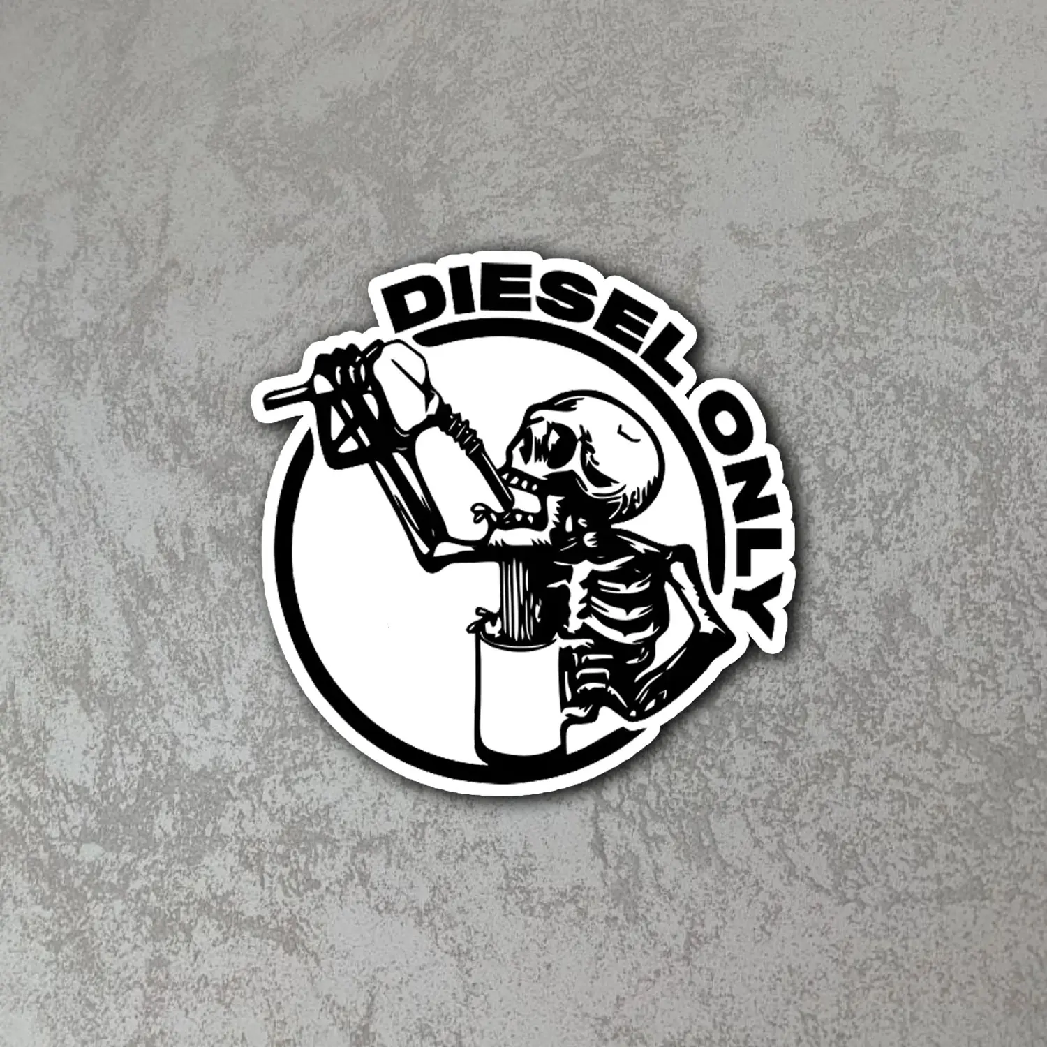 Diesel Only Skeleton Fuel Pump Funny Diesel Truck Vinyl Sticker Waterproof Car Decal Truck Lover Gift