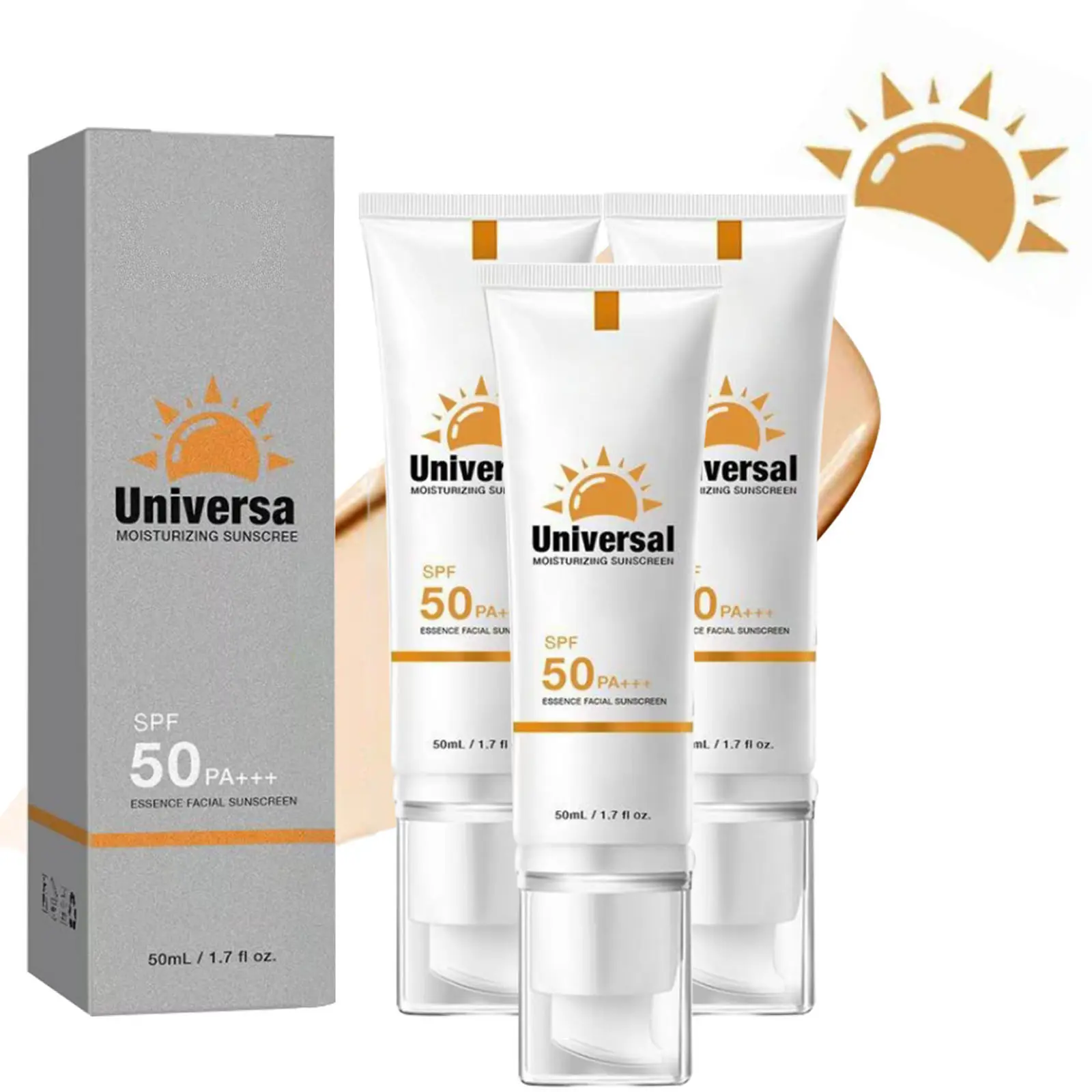 Soug Sun Facial Tinted Sunscreen Cream SPF50+, 50ml/1.7oz Organic Titanium-Glycerin, Waterproof, Hydrolyzed Collagen-Infused, Moisturizing, UV Protection for Adults & All Skin Types, Ideal for Hiking, Spf Makeup, Fragrance Free, Biodegradable, Moisturizer