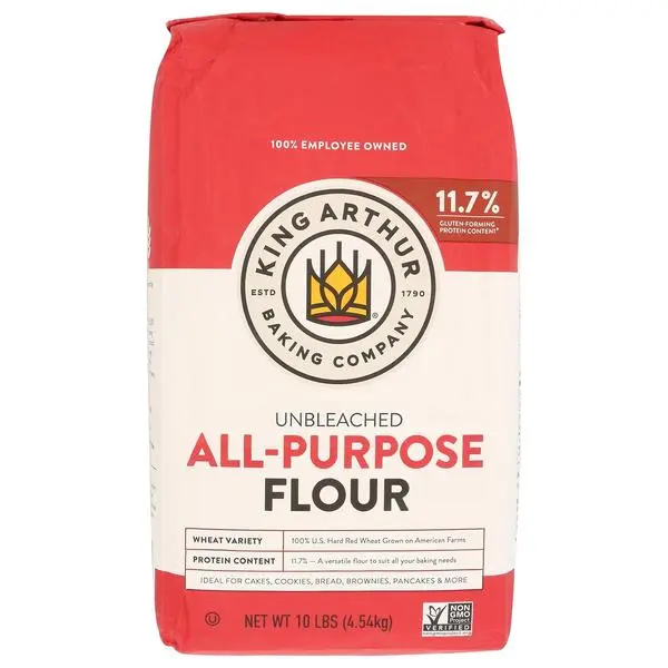 King Arthur Flour Unbleached NonGMO Project Verified Certified Kosher No Preservatives All Purpose Flour, 10 lb Bag