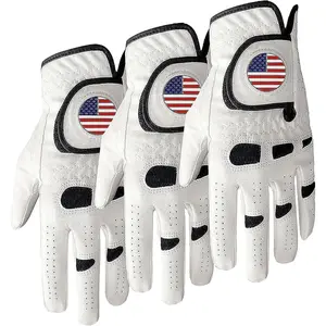 Gloves Men Left Hand Right Handed er 3 Pack with Ball Marker Soft Leather Weathersof Grip Mens Glove Size ML XL XXL 3XL