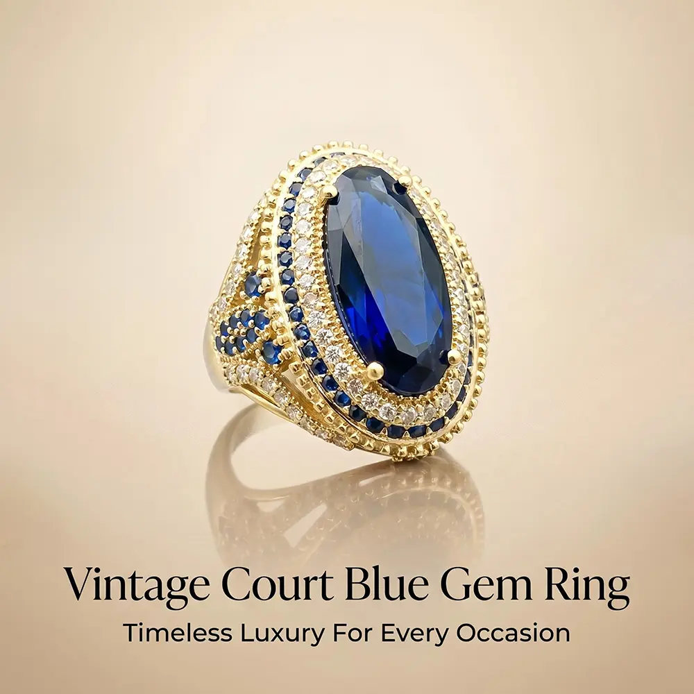 Vintage Elegant Handmade Women's Rings - 18K Gold Plated with Sparkling Synthetic Cubic Zirconia for Engagement/Wedding Rings/Evening Party Decorations - Replica Luxury Jewelry
