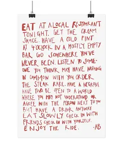 [Sale up to 30%] + [FREE SHIP] + [NO FRAME] Stylistic Modern Print - Anthony Bourdain - Enjoy The Ride