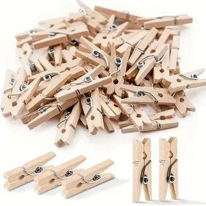 50pcs Wooden Mini Clothespins, Multipurpose Photo Clips for Decor, Crafts, Art Projects, Weddings, Birthdays, Anniversaries, Holidays, Craft Supplies