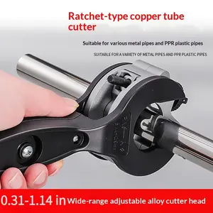 0.31-1.14 in Adjustable Ratchet Pipe Cutter Kit Heavy Duty PVC Copper Tube Cutting Tool with Extra Blades Multi-Function Hand Tool for Home Plumbing and Repair
