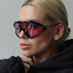 Cycling Windproof Sunglasses Sun Protection Goggles Men's American Style Shades T-Shaped Sunglasses Runway Oversized Aviator with UV olardria sunglasses waste airport travel accessory wrap  around  shades Polarized   unisex vintage  Heptagram Sunglasses