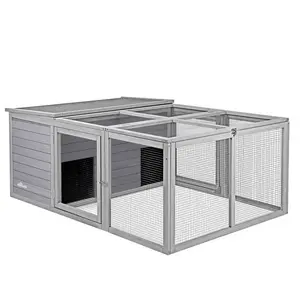 Aivituvin-AIR028 Large Chicken Coop With Run for 2-3 Quails,Ducks (Inner Space 17.46 ft²)