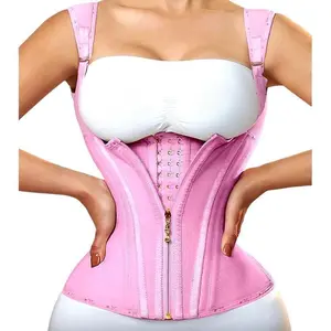 2025Colombianas Girdles Double Compression Vest Top Waist Trainer Corset with Zipper Hook Slimming Body Shaper Belt Black Fashion