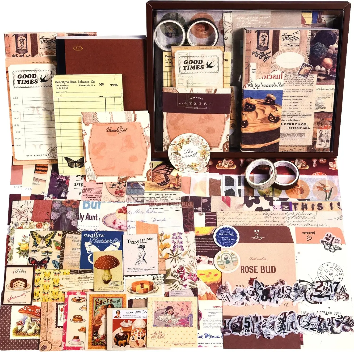 Scrapbooking Supplies Kit, 351 count  Junk Journal Kit with Journaling Supplies,  Aesthetic Scrapbook Paper A6 Grid Notebook, Scrapbook Kit, Craft DIY  for Adult Teen Girl  Women