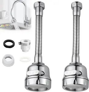 2 pcs Kitchen Faucet Sprayer Attachment, Movable Faucet Extender for Kitchen Sink, 360° Rotatable Sink Faucet Head Anti-Splash Tap Booster Shower and Water Saving Faucet for Kitchen