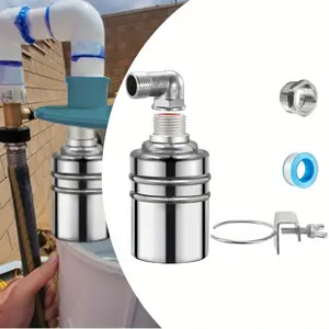 1/2" to 3/4" Water Float Valve,304 Stainless Steel Fully Automatic Water Level Control Valve for Water Tank,Livestock Troughs,Pool,Fish Tank