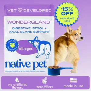 Native Pet WonderGland - Anal Gland Supplement for Dogs - Natural Fiber Powered Topper for Anal Gland Support Probiotics Pumpkin Wet