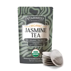 Organic Jasmine Green Tea Bags 100ct – Calm Energy, Relaxation & Stress Relief, Antioxidant Rich, Mood & Focus Support, USDA Organic Floral Green Tea