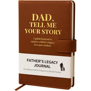 Dad Tell Me Your Life Story Leather Journal (Hardcover) - A Family Heirloom Keepsake with + 275 Prompts to Share His Life Story Book and Memories, Father's Day, Christmas Gift from Daughter & Son