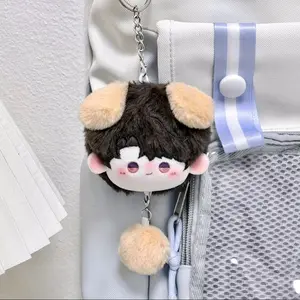 Love and Deepspace Caleb Plush Tail Keychain - Doll Hanging Plush Keychain with Soft Brown and White Fur, Blue and White Cord