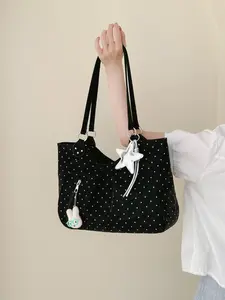 Simple Polka Dot Design Tote Bag, Versatile Handbag for Daily Use, Casual Commuter Bag, Perfect for Work and Commute, Stylish Shoulder Bag for Everyday Outing