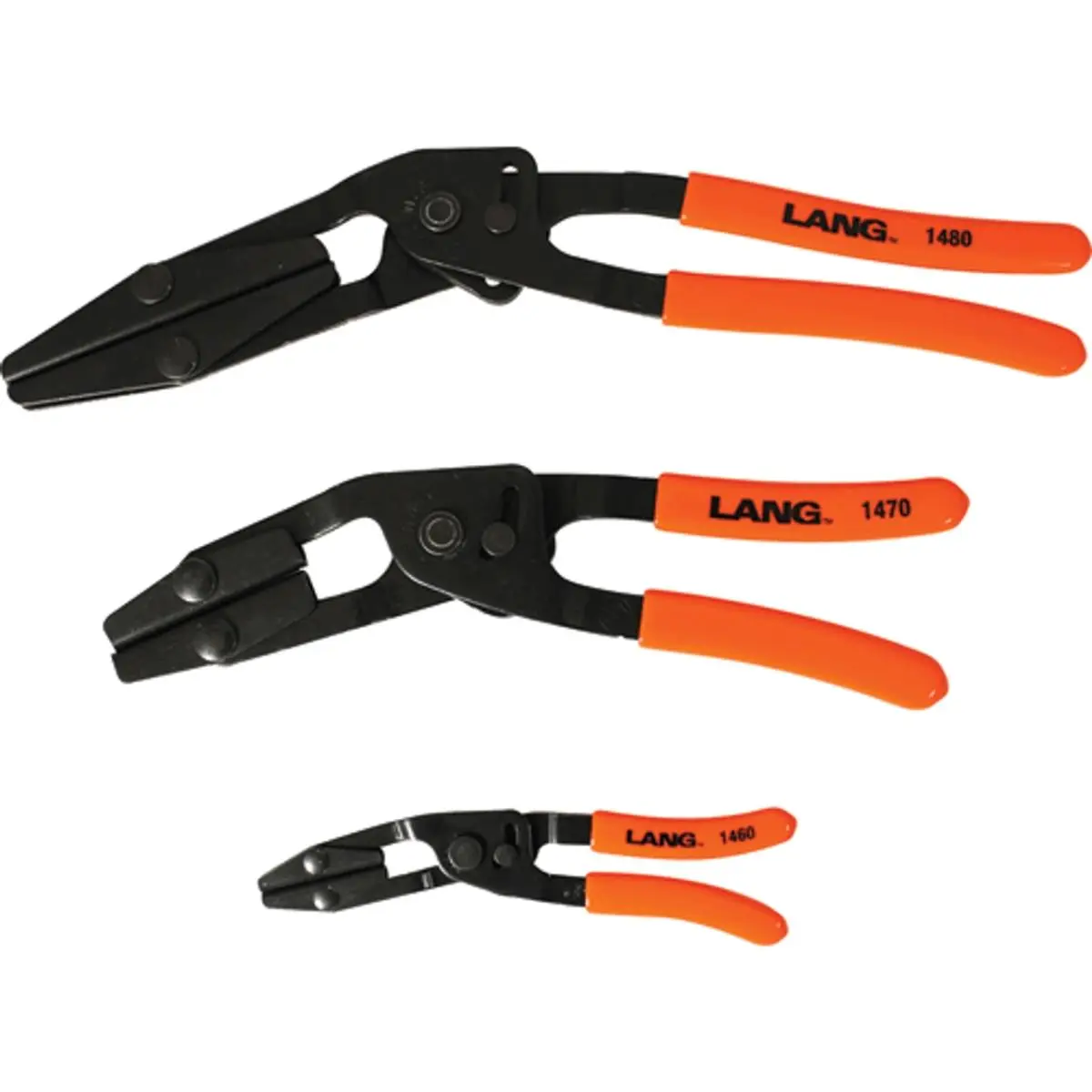 Lang 3-Piece Angled Pinch Off Pliers Set with Self-Locking Patent Pending Offset Design for Sealing Vacuum Hoses, Radiator Hoses, and Fuel Lines, Hose Sealing