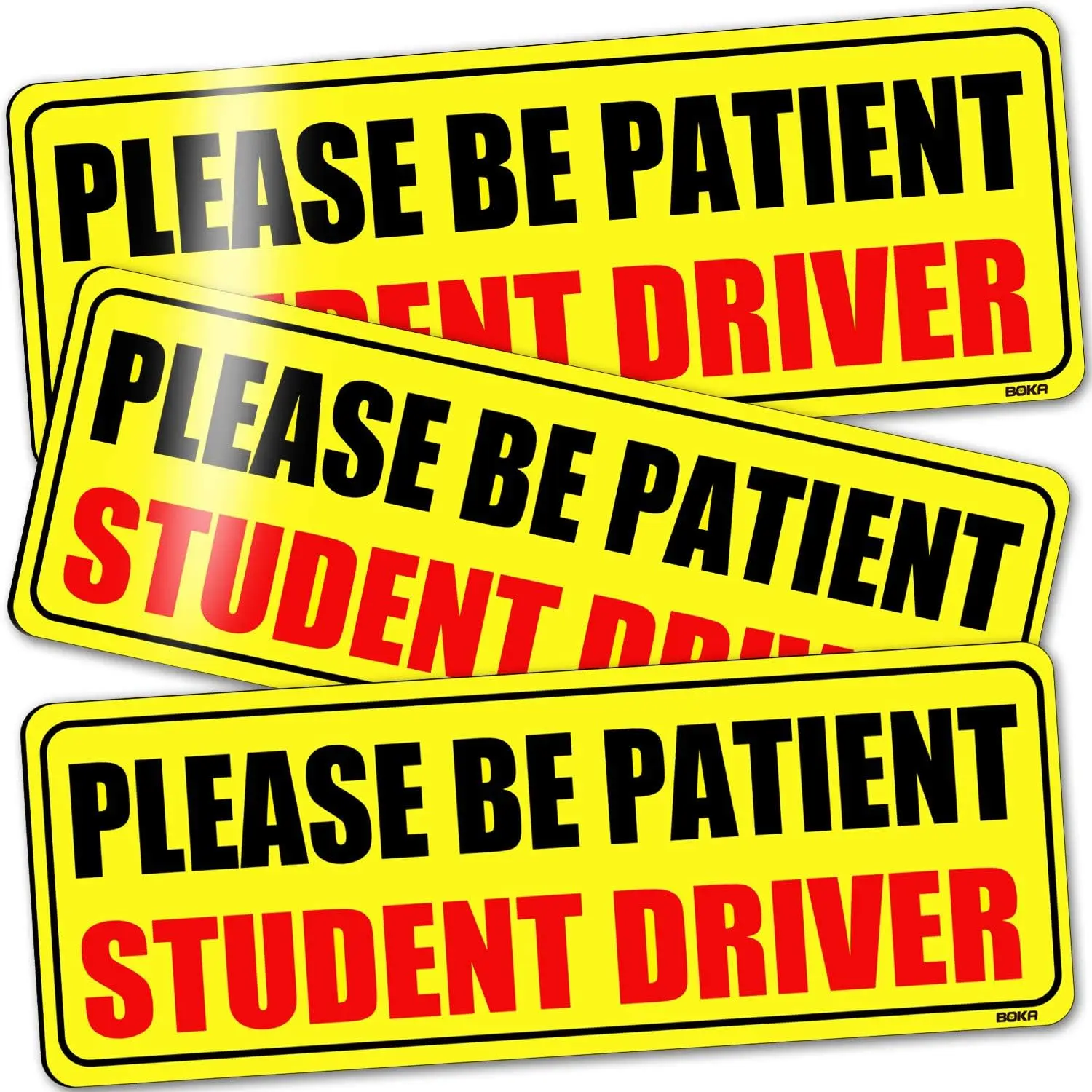 3pcs Student Drive Magnet for Car, Please Be Patient Student Driver, New Drivers Sticker, Reusable Magnetic Reflective Rookie Driver Bumper Sticker
