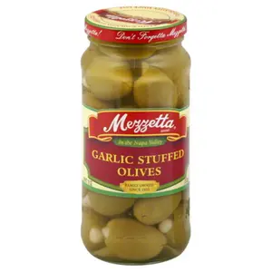 MEZZETTA OLIVE STFD GARLIC-10 OZ -Pack of 6, Food, Salt
