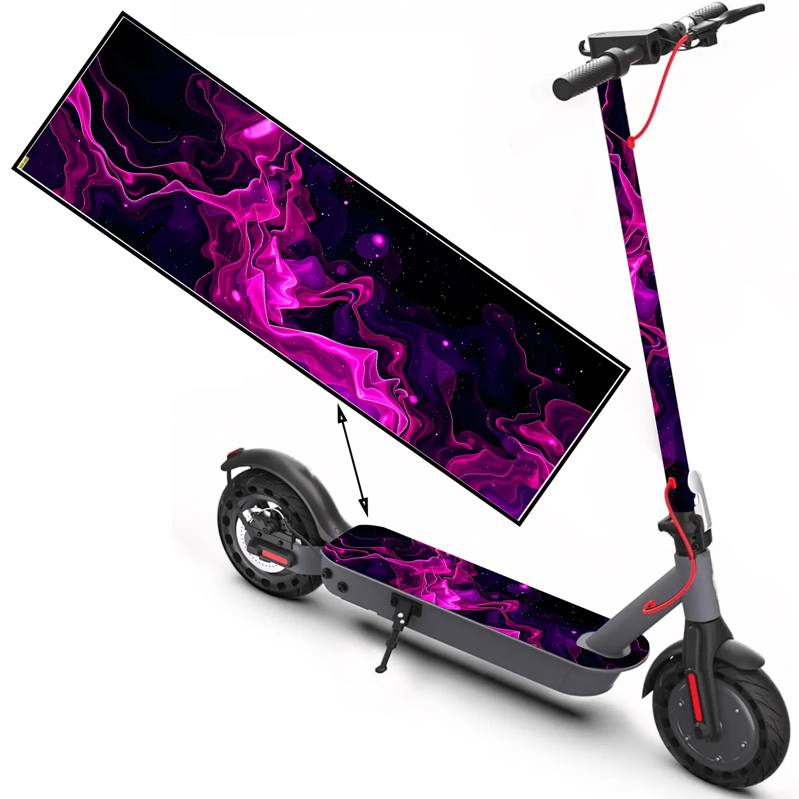 1PC Purple Magic Nebula Fluid, Trend Scooter Stickers, Skateboard Stickers, Scooter Floor Mat Stickers, Cool Skateboard Accessories, PVC Stickers Easy to Install Suitable for Halloween Decoration Christmas Decoration Gifts