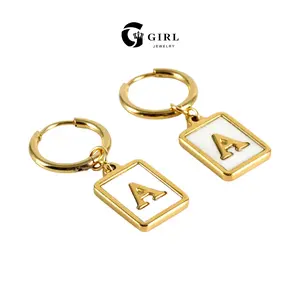 GGIRL Initial Hoop Earrings - 18K Gold Plated Post Hypoallergenic Huggie Hoop Earrings, Dangle Earrings for Women Girls Jewelry Gifts for Mom Women Girls Fashion Jewelry Gift for Holiday Haul Christmas Birthdays Anniversaries