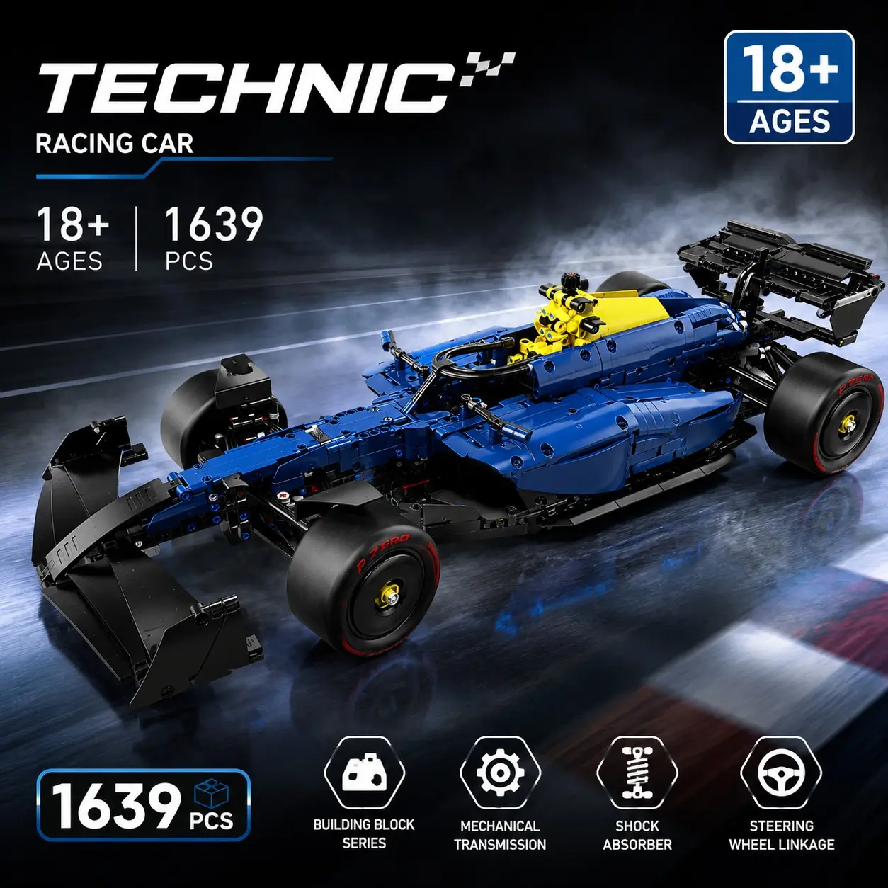 1639 Pieces Oracle F1 Racing Block Set, Plastic Building Blocks, Adult and Child Building Toy Gift, Educational Puzzle for Boys and Girls, Birthday Present