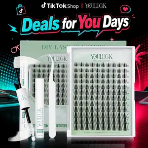 YOULUCK Demon Wink DIY Lash Extension Kit Clusters Individual Lashes Wispy Volume Set Beginner Friendly Lash Bond & Seal Tweezer for Home Makeup