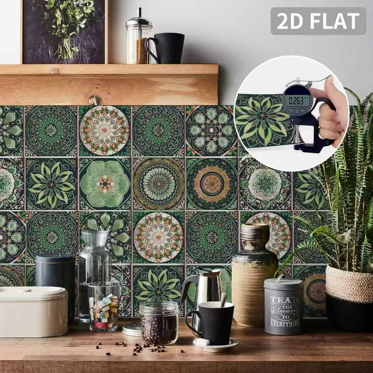 Retro Mandala Pattern Wall Sticker, Wall Art Stickers, Wall Decal, Mandala Decals, 24pcs Waterproof Self-adhesive Tile Sticker, Decoration Items, Decorative Sticker for Kitchen & Bathroom, Gift for Summer