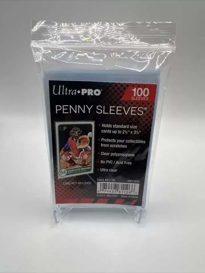 Ultra Pro Penny Sleeves - 1 Pack of 100 Soft Protectors for Standard-Sized Trading Cards (Pokemon TCG, Sports Cards), Card Sleeve Protectors, Protective Sleeve
