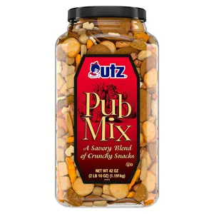 Pub Mix, 42 Oz. Barrel, Savory Snack Mix with a Blend of Crunchy Flavors for a Tasty Party Snack, Resealable Container, Trans-Fat Free and Kosher Certified