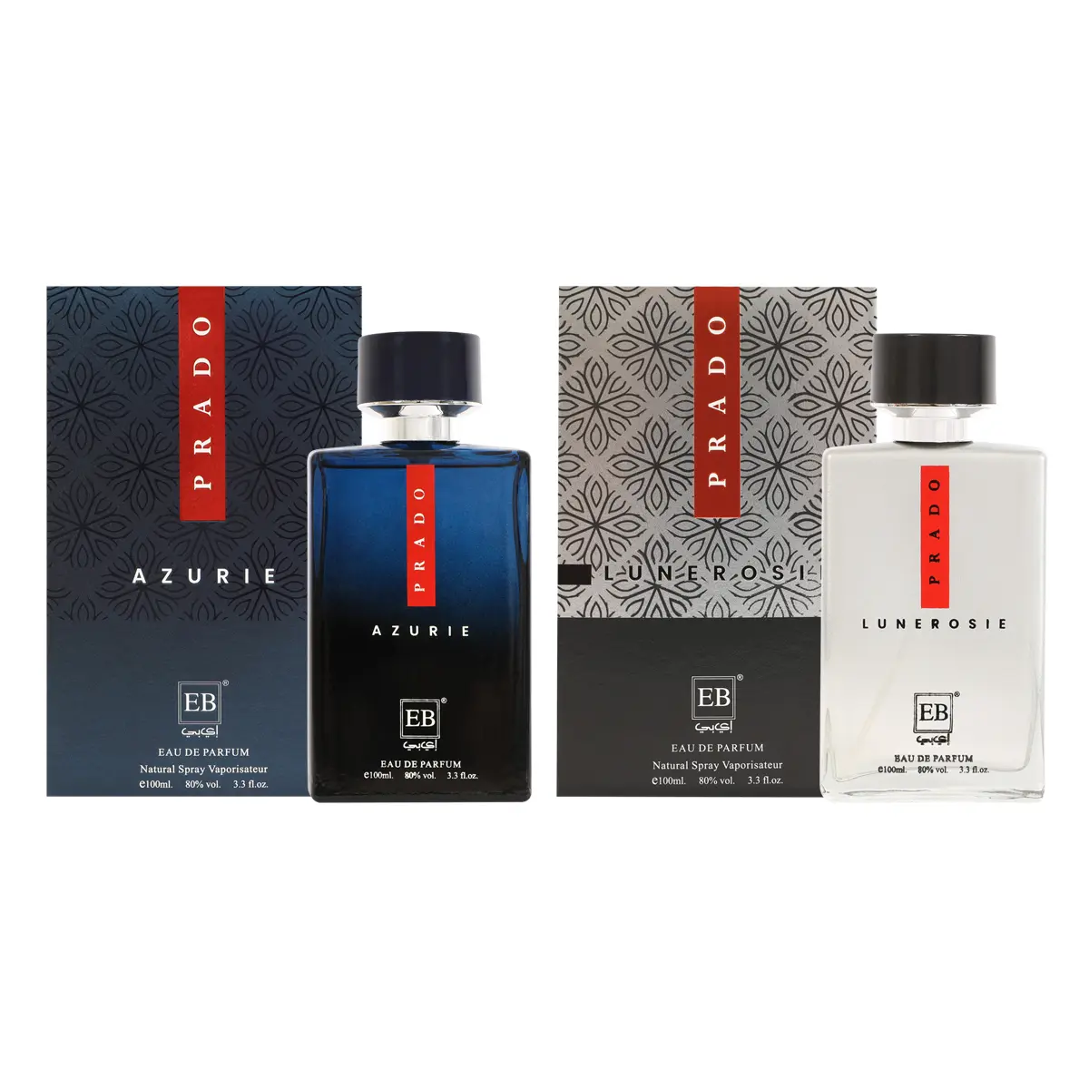 EBC Bundle of Azurie and Lunerosie Eau De Parfum Natural Spray for Men 100Ml/3.3fl.oz.