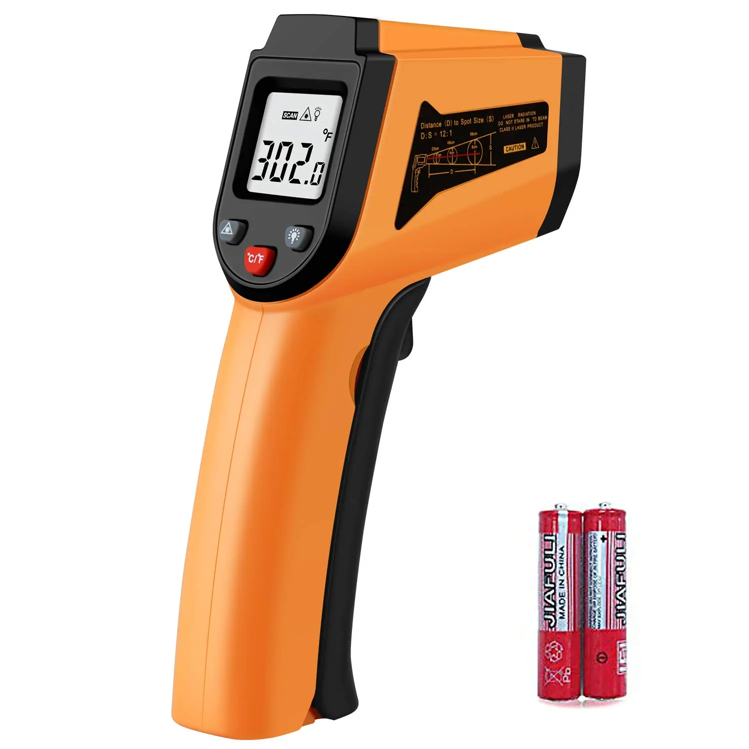 Digital Non-Contact Infrared Kitchen Food Meat Thermometer, Kitchen Utensils Temperature Gun with Self-Calibration, -58~752℉(-50~400℃) Laser Temp Gun, Backlit Display, Max Min Measurement (NOT for Human)