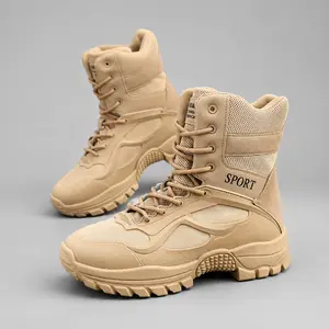 Men's High-Top Black Oxford Security Boots, Breathable Casual Work Footwear, Closed-Toe Walking Shoes