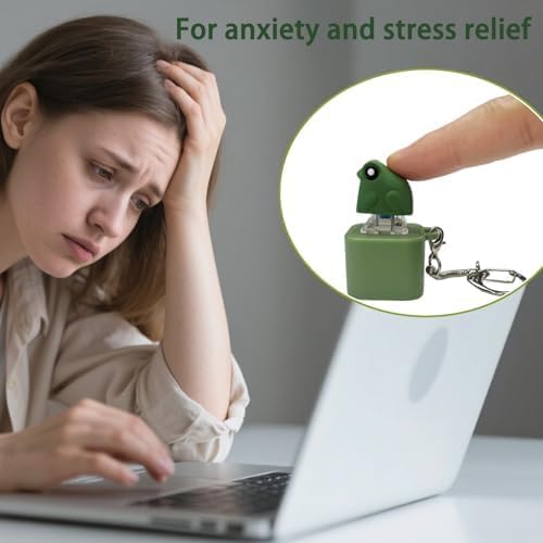 5PCS Lizard Button Keychain-USB-C Rechargeable Keychain,Adults Keyboard Clicker Reliever with Lights, Portable Anxiety Relief Toy