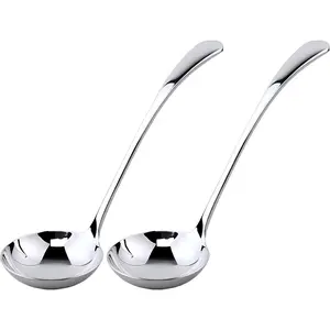 18/10 Stainless Steel 7.9 Inch Gravy Soup Sauce Ladle 2 Pack Silver