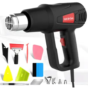 Heat Gun Set for Vinyl Wrap, Car Wrap Kit for Window Tint, Include Heat Gun, Plastic Felt Squeegees,Scraper Tool Kits for Car Film Installation,for DIY Craft Embossing Shrink Wrapping,Crafts,Shrinking PVC,Stripping Paint