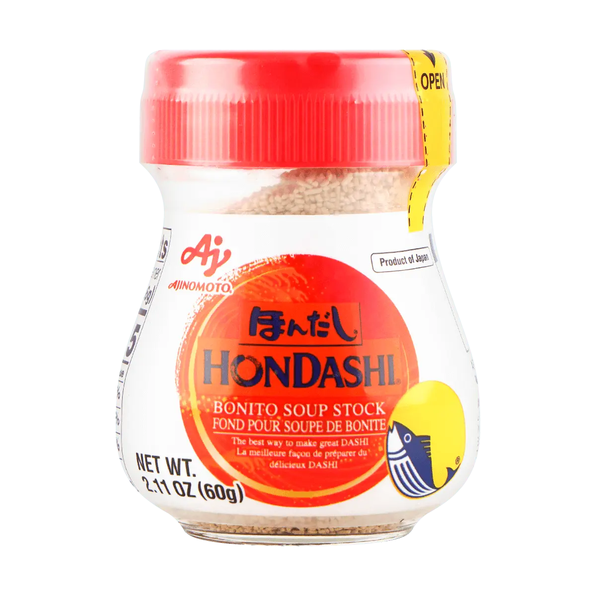 Ajinomoto Hondashi Bonito Dashi Stock Powder - 60g Bottle | Umami Seasoning for Ramen, Miso Soup, Stir-fries