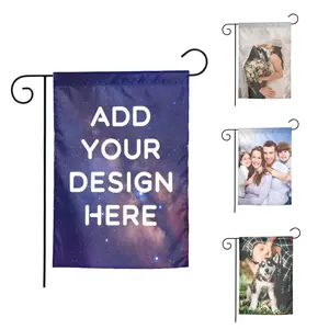 Custom Garden Flag - Birthday Anniversary Party Wedding Festival, Memorial Flag with Photo & Text for Outdoor Yard Farmhouse Porch Patio Decoration