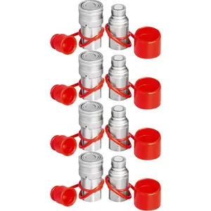 【Summervibes】VEVOR Hydraulic Coupler 1/2 Body with 1/2" NPT Thread 27.6 MPa Hydraulic Quick Connect 4 Pairs Hydraulic Coupling Quick Connect 45.5 L/min Hydraulic Quick Coupler