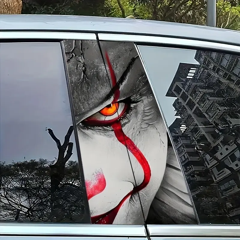 1 Pair Scary Eyes Car Stickers, Car Decorative Sticker, Vehicle Decoration, Car Accessories, Automotive Decals, Waterproof and Sunproof Vinyl Decals for Car Centre Pillar Decoration, Cover Scratches, Suitable for Halloween Gifts