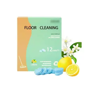 12-Pack Solid Household Floor Cleaner Tablets, Natural Formula, Clog-Free, Streak-Free, Pet-Safe, Fragrance-Infused, Bucket-Use, Suitable for All Surfaces (1pcs Reference for Single Unit)