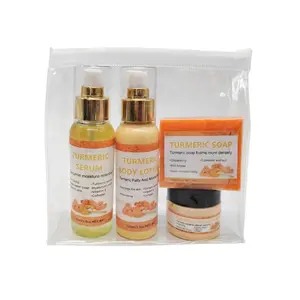 Organic Turmeric Bundle – Face & Body Care (4 Items) – Hydrate, Brighten & Repair! Cosmetic Set Daily