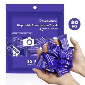 30 Pack Portable Compressed Towels, Disposable Candy Towels, Soft Absorbent Towel, Waterproof Design, Travel Camping Hiking Gym Essentials