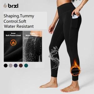 BRXL Women's High Waist Tummy Control Fleece Lined Sports Leggings, Water Resistant Warm Insulated, with Zip Pocket - Winter Outdoor Fun, Holiday Warmth,summerwins