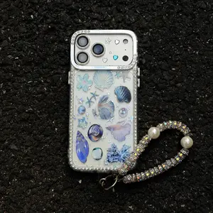 Ocean-themed phone case, sparkling mermaid-themed screen protector, stylish and charming decoration Phone Case For 17 16 15 14 13 12 11 X XS AIR PRO PLUS MAX AIR Phone Case #YJSZXXBK1