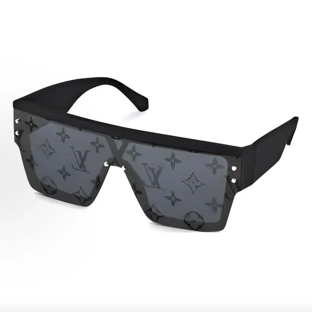 Pre-owned Brand new Louis Vuitton Cyclone Shield Sunglasses, Black Acetate Frame / Printed Monogram Dark Grey Lens, Model Z1578W（Do not purchase directly. Contact us for details.）