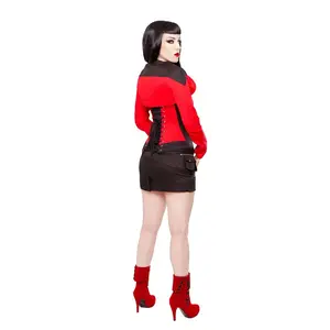 Playgirl Black & Red Cotton Bolero Shrug Top