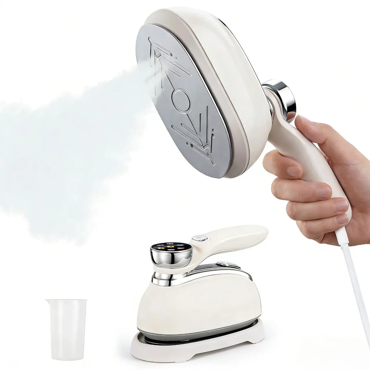 Portable Handheld Travel Garment Steamer - 7-Mode LED, 8s Fast Heating, 160ml Water Tank, 1200W, 120V Plug, Ceramic Sole, Handheld Steamer for Clothes, Portable Type